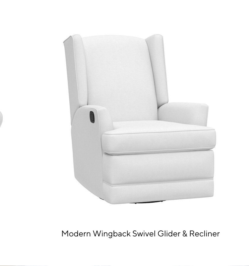 Modern Wingback Swivel Glider & Recliner